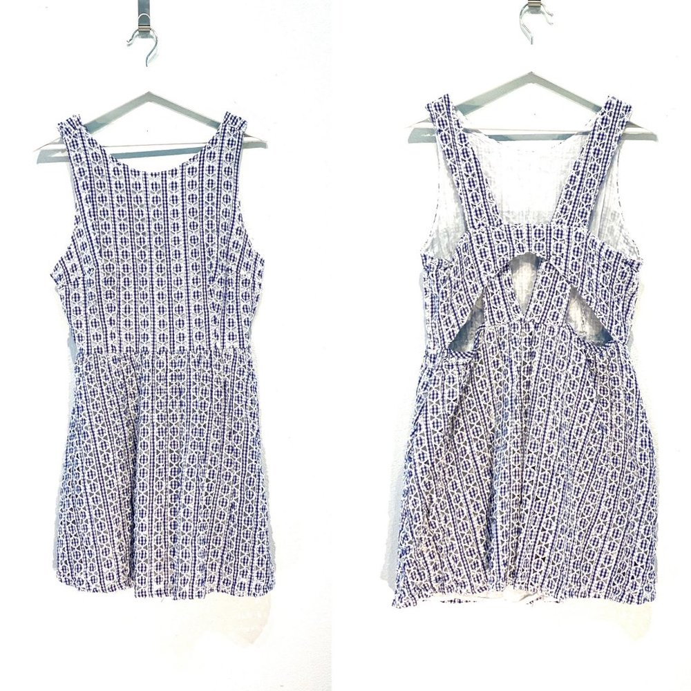 Asos Fit & Flare Summer Eyelet Dress with Gingham Circle Embroidery